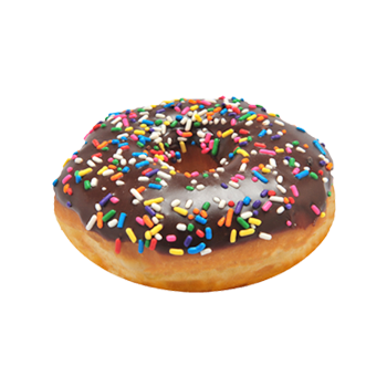 Chocolate Iced with Rainbow Sprinkles donut